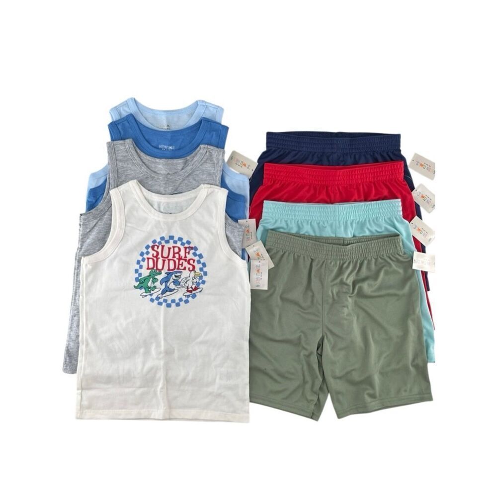 Toddler Boys Tank Tops & Shorts Bundle 8-Piece Set Size 5T